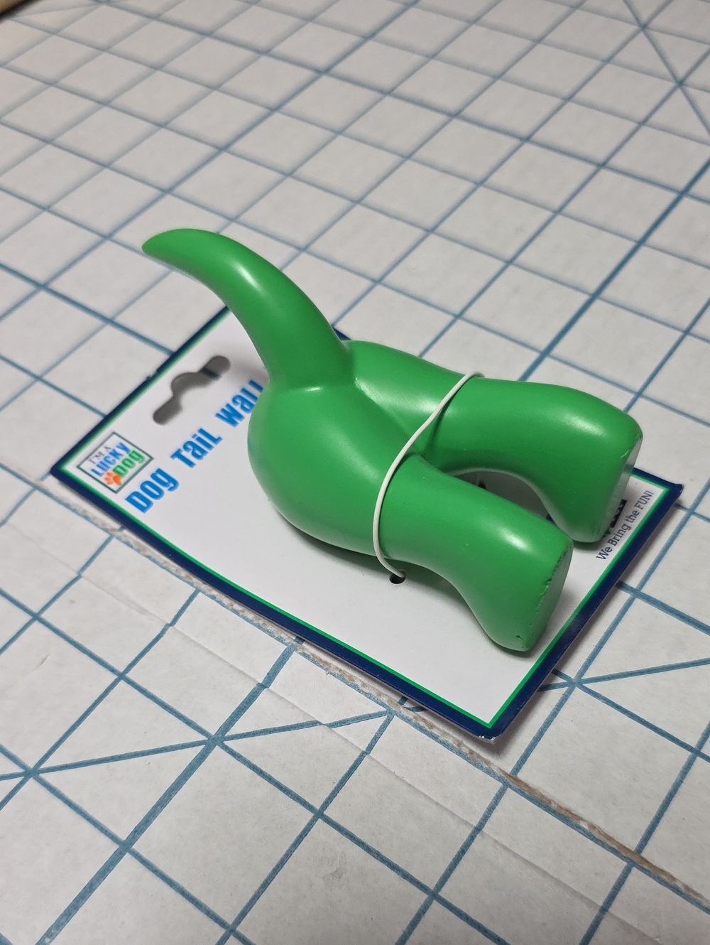 I'm A Lucky Dog Bright Green Tail Wall Hook - Playful Home Hook, NIP